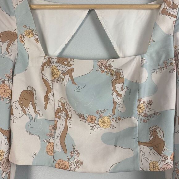 Song of Style Dixie Long sleeve Crop Top in Siren Multi - Picture 11 of 12